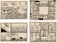 Keith Haring, The Blueprint Drawings (L. pp. 174-183), 1990, The complete set of 17 screenprints, on Arches Cover paper, with full margins, with justification, all contained in the original wood portfolio box with screenprinted artist's name, title and date