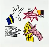 Roy Lichtenstein, Study of Hands (C. 191), 1981, Lithograph and screenprint in colors, on Rives BFK paper, with full margins