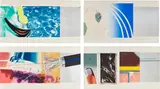 James Rosenquist, Horse Blinders: West, North, East, South (S. 1972.04, G. 60), 1972, The complete set of four monumental lithographs and screenprints in colors with silver foil collage, on Arches paper, the full sheets