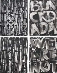 Adam Pendleton, Untitled, 2019, The complete set of four unique hand-colored pressed paper pulp prints, on handmade paper, the full sheets
