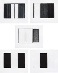 Five Threes (L. 28) by Brice Marden, 1976-1977, The complete set of five etchings and aquatint in colors, on Stonehenge paper, with full margins, sold Apr 2022