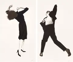 Eric; and Ellen, from Men in the Cities by Robert Longo, 1999, Two lithographs, on Arches Cover paper, with full margins, sold Apr 2022