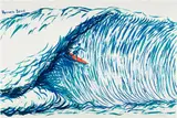 Raymond Pettibon, Untitled (Hermosa Beach), 2019, Monumental lithograph with hand-coloring, on Saunders paper, the full sheet