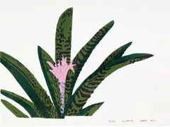 Clipping by Jonas Wood, 2013, Screenprint in colors, on Rives BFK paper, the full sheet, sold Apr 2022