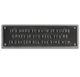 Jenny Holzer, it's hard to know..., from The Survival Series, 1983-1985, Cast aluminum plaque with black paint