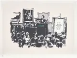 Morons by Banksy, 2007, Screenprint in colors, on Arches 88 paper, with full margins, sold Apr 2022