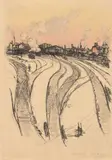Jean-François Raffaëlli, La Gare du Champ-de-Mars (The Champ-de-Mars Train Station) (D. 90), 1909, Drypoint and aquatint in colors, on Japanese paper, with full margins