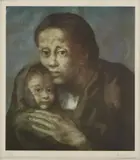 Mère et enfant au fichu, from Barcelona Suite (Mother and Child with Shawl) (Cz. 231) by Pablo Picasso, 1966, Offset lithograph in colors, on Arches paper, with full margins, sold Apr 2022