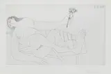 Pablo Picasso, Femme à la fleur sur un transat (Woman with Flower on a Deckchair), pl. 278 from 347 Series (B. 1758, Ba. 1775), 1968, Etching, on Rives BFK paper, with full margins