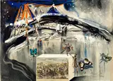 New York Central Park Winter, from Currier & Ives series (M. & L. 1349) by Salvador Dalí, 1971, Lithograph in colors with collage, on wove paper, the full sheet, sold Apr 2022