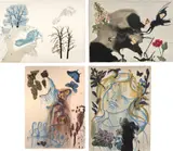 Fantasie des saisons (Les Saisons) (Fantasy of the Seasons, The Seasons) (M & L. 1368-1371) by Salvador Dalí, 1972, The complete set of four lithographs in colors, on Arches paper, the full sheets, with text and justification in Japanes, sold Apr 2022