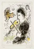 Le Violoniste au coq (The Violinist with the Rooster) (M. 1000) by Marc Chagall, 1982, Lithograph in colors, on Arches paper, with full margins, sold Apr 2022
