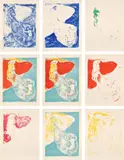 Marc Chagall, When Abdullah got the net ashore, he saw a man in it and he fled from him, but the man called out to him from within the net...: plate 8, from Four Tales from the Arabian Nights: nine plates (M. 43, see C. bks 18)