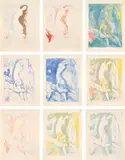Marc Chagall, Then he spent the night with her embracing and clipping...: plate 3, from Four Tales from the Arabian Nights: nine plates (M. 38, see C. bks 18)