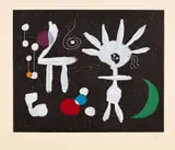 Joan Miró, Rose matinale au clair de la lune (Morning Rose in the Light of the Moon) (M. 1713), 1958, Etching and aquatint in colors, on Rives BFK paper, with full margins