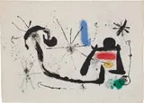 La Danse nuptiale (Wedding Dance) (M. 348, see C. bks 83) by Joan Miró, 1963, Lithograph in colors, on Rives BFK paper, the full sheet, sold Apr 2022