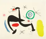 Joan Miró, La Biche chantant La Tosca (The Deer Singing Tosca) (D. 485), 1969, Etching, aquatint and carborundum in colors, on wove paper