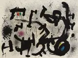 Homentage a Joan Prats (Tribute to Joan Prats) (M. 1034, see C. bks 208) by Joan Miró, 1975, Lithograph in colors, on Guarro paper, the full sheet, sold Apr 2022