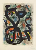 Le Chat (The Cat) (M. 636) by Joan Miró, 1969, Lithograph in colors, on Arches paper, with full margins, sold Apr 2022