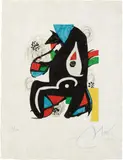 La Mélodie acide (The Acid Melody): plate 10 (M. 1221, see C. bks. 248) by Joan Miró, 1980, Lithograph in colors, on Japan nacré paper, with full margins, sold Apr 2022