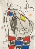 Joan Miró, Passage de L’Egyptienne (Passage of the Egyptian Woman): plate 5 (D. 1186, see C. bks 257), 1985, Etching and aquatint in colors, on Japan nacré paper, the full sheet