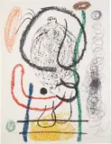 Album 21: one plate (M. 1130, see C. bks 241) by Joan Miró, 1978, Lithograph in colors, on Arches paper, the full sheet, sold Apr 2022