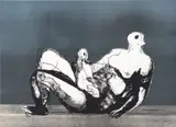 Henry Moore, Reclining Mother and Child with Grey Background (C. 655), 1982, Lithograph in black and grey, on wove paper, the full sheet