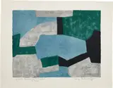 Serge Poliakoff, Composition grise, verte et bleue (Gray, Green and Blue Composition) (R. 54), 1966, Lithograph in colors, on Rives BFK paper, with full margins
