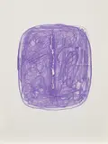 Lucio Fontana, Concetto Spaziale, from Corrente (R. & R. L-29), 1967, Lithograph in purple with incision, on wove paper, the with full margins