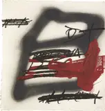 Antoni Tàpies, Forma ombrejad (G. 1122), 1987, Etching with carborundum in black and red, with embossing, on Aquari handmade paper, the full sheet