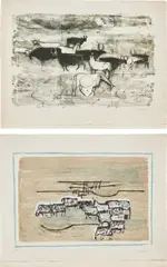 Georges Item, [Sheep]; and [Cows], 1958, Two lithographs, on wove paper, with full margins