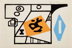 Stuart Davis, Ivy League (C. & M. p. 79), 1953, Screenprint in colors, on wove paper, with full margins