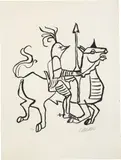 Le Chevalier (Knight) by Alexander Calder, 1968, Lithograph, on wove paper, with full margins, sold Apr 2022