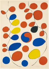 Loops and Yin Yang by Alexander Calder, 1969, Lithograph in colors, on Arches paper the full sheet, sold Apr 2022