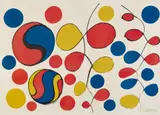 [Untitled, Loops and Yin Yang] by Alexander Calder, 1969, Lithograph in colors, on wove paper, with full margins, sold Apr 2022