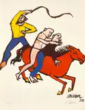 Flight from Tyranny, for Amnesty International by Alexander Calder, 1975-1977, Offset lithograph in colors, on wove paper, the full sheet, sold Apr 2022