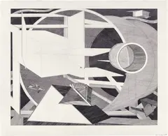 Straits of Magellan by Al Held, 1986, Etching, on Arches paper, with full margins, sold Apr 2022