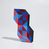 Victor Vasarely, Stèle, 1988, Polychrome wood multiple hand-painted in acrylic colors on both sides