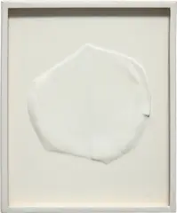 Relief #9 by Eleanore Mikus, 1963, White flat enamel on illustration board, sold Apr 2022