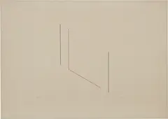 Fred Sandback, Untitled (J. 84), 1981, Offset lithograph in colors, on brown wove paper, with full margins