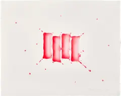 Kaz Oshiro, Black Flag (Red), 2002, Airbrushed acrylic in colors, on Arches paper