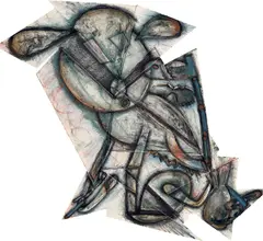 Elizabeth Murray, Up Dog (K. 18), 1987-1988, Lithograph in colors, on 14 sheets of wove paper mounted to support (as issued)