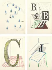 Hockney's Alphabet by David Hockney, 1991, The complete book including 26 lithographs in colours, on Exhibition Fine Art Cartridge paper, with full margins, with f, sold Apr 2022