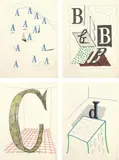 David Hockney, Hockney's Alphabet, 1991, The complete book including 26 lithographs in colours, on Exhibition Fine Art Cartridge paper, with full margins, with full text and title page, the sheets bound (as issued) in library yellow buckram, housed in the original grey slip case
