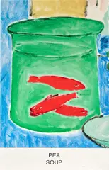 Eight Soups: Pea Soup by John Baldessari, 2012, Screenprint in colors, on smooth wove paper, the full sheet, sold Apr 2022