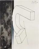 Jasper Johns, Bent "U", from Fragment-According to What series (G. 291, ULAE 140), 1971, Lithograph in colors, on Arches paper, the full sheet