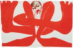 Unitled (Self-Portrait) by Francesco Clemente, 1993, Inkjet print in colors, on handmade paper, the full sheet, sold Apr 2022