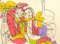 George Condo, Reclining Nude Forms (State I), 2001, Lithograph in colors, on wove paper, the full sheet