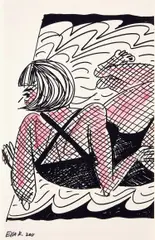 Untitled 1 by Ella Kruglyanskaya, 2011, Hand-colored Xerox print, on wove paper, the full sheet, sold Apr 2022