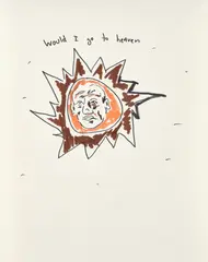 Joel Mesler, Untitled (Would I go to heaven), 2016, Pen and marker drawing, on wove paper